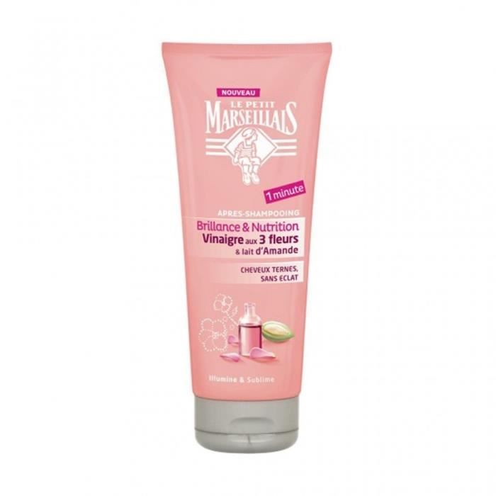 Le Petit Marseillais Après Shampooing Brillance & Nutrition Vinaigre aux 3 Fleurs & Lait d’Amande 20