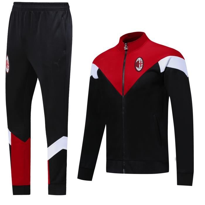 Nouveau Veste à Manches Longues AC Milan Survêtement 2020 2021 Survet Pas Cher Survêtement Training pour Homme