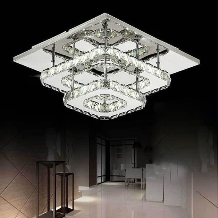 Plafonnier Cristal LED miroir - En acier inoxydable - 36W - Lumière chaude