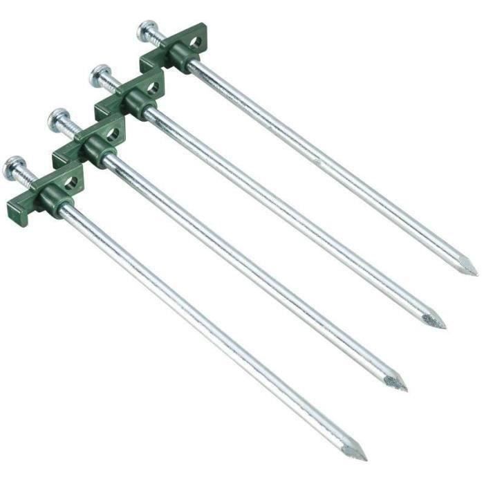 Lot de 4 piquets avec tête à crochet longs de 25 cm