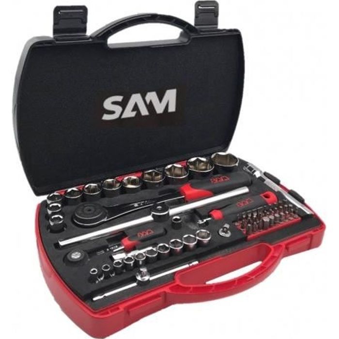 Coffret douille 1/4'' et 1/2'' 60 outils - SAM OUTILLAGE - 75-SHR60Z
