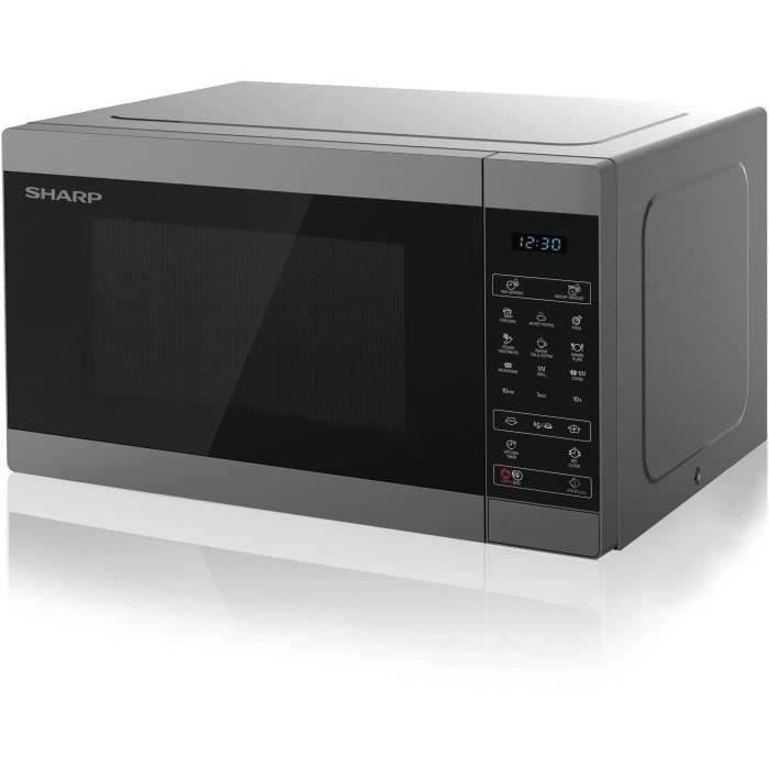 SHARP YC-MG81ES - Four micro-ondes Grill 28l - Cavité céramique émail - Puissance 900w - Grill 1100w - Plateau tournant 31,5 cm