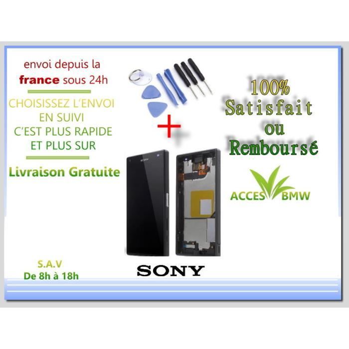 Ecran Complet LCD Noir avec Chassis Frame Pour Sony Z5 COMPACT E5823 et Outils