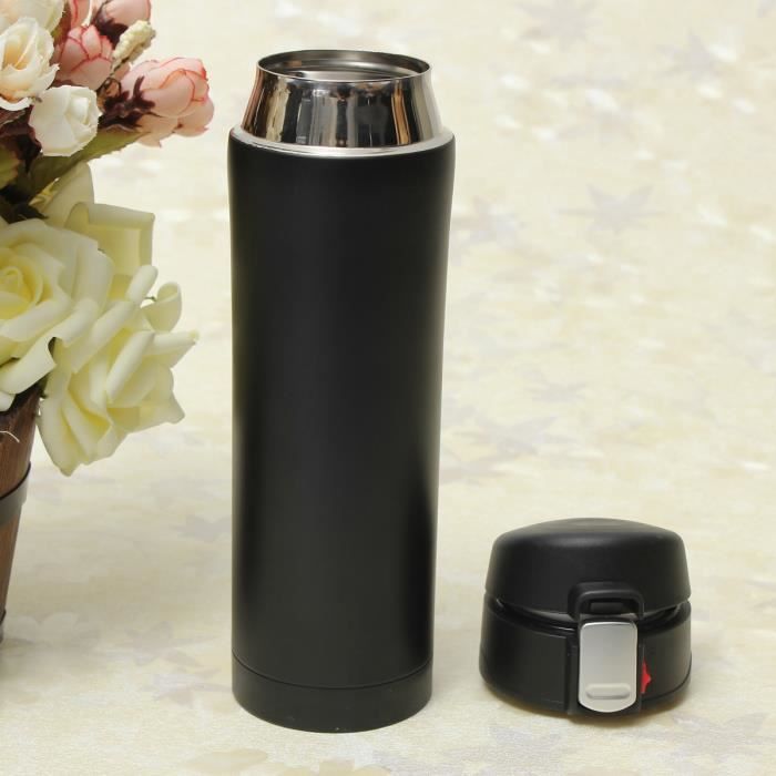 TEMPSA 500ml Thermos de the, Mug isotherme d'acier inoxydable, tasse cafe, bouteille d'eau 12 heures Noir 500ML