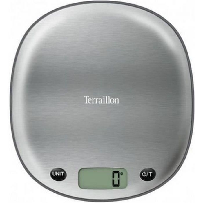 TERRAILLON Balance de cuisine électronique Macaron - 5 kg - Inox réglisse