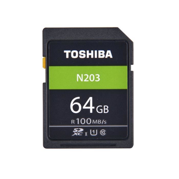 Carte Mémoire SD 64 Go TOSHIBA N203 U1 Class10 Carte SDHC SDXC UHS-I Full HD 100 Mo-s pour Appareils Photo -Vendeur Comp
