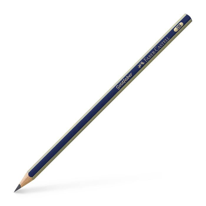 Faber-castell - B-1221-2B-2 - b-1221 - 2B-2 - Blister avec 2 crayons de graphite Goldfaber 1221, graduation 2B