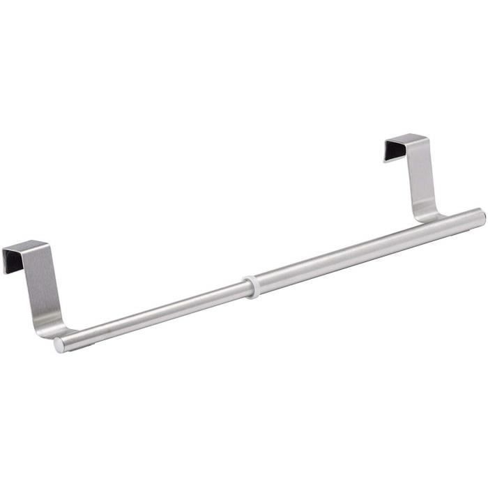 Porte Serviette - RNEMITERY - Barre support de torchon extensible - Acier inoxydable - Blanc - 22.5-35 cm