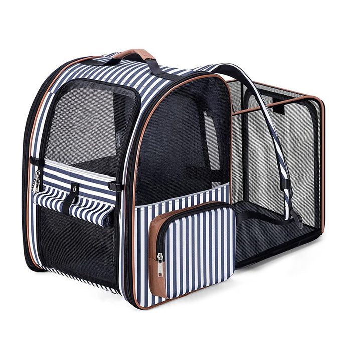 Sac Transport Chat avec Entrées pour Chien Respirant Sac a Dos