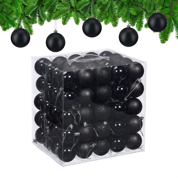 Lot De 50 Boules De Noël Argentées – 6 Cm – Déco Sapin Brillante Et Pailletée - 7