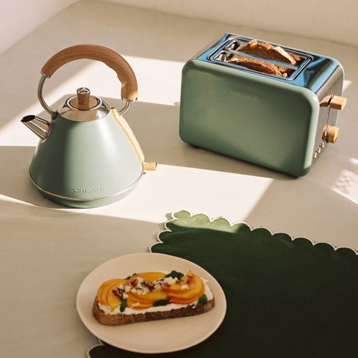 Pack cuisine - Create - TOAST RETRO & KETTLE RETRO - Vert sauge - Petit format
