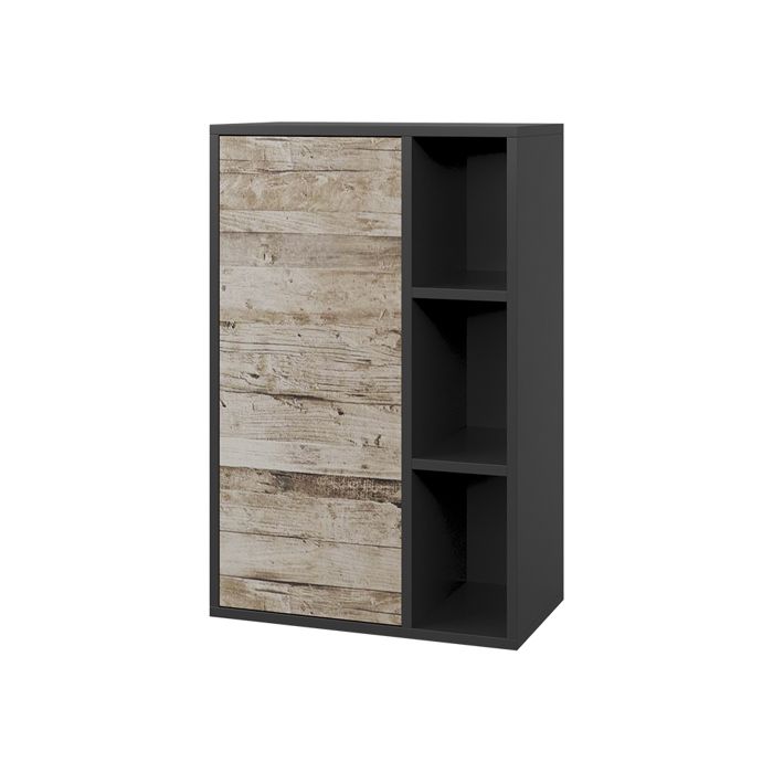 Etagère Berno 50.1x78.4cm avec 2 compartiments fermés Noir/Sable Chêne Vicco 57816