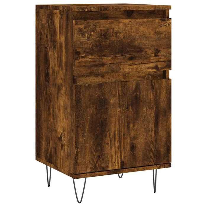 SOLDE DHIVER®Buffet de Cuisine KENNETH - ENFILADE - Armoire Bas vitrine chêne fumé 40x35x70cm - Bois dingénierie - 131698