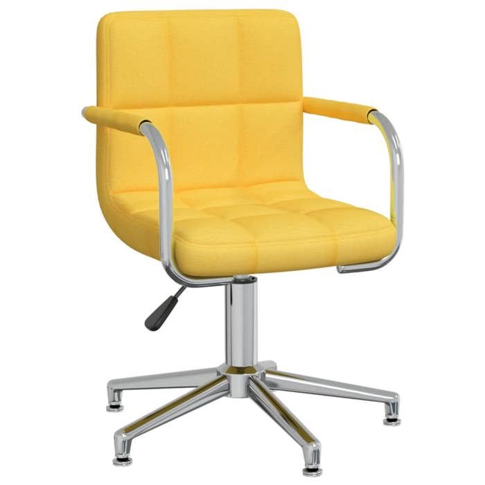 Chaise de cuisine Jaune - Magnifique Chaise pivotante de salle à manger Classique Pour salon Jaune moutarde Tissu 2252