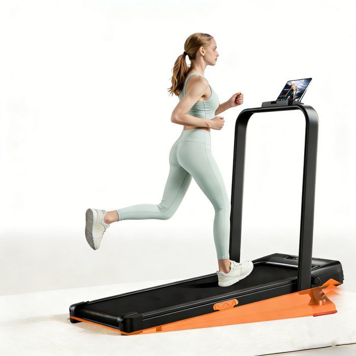 Tapis De Course Pliable Avec Bureau Inclinable – Inclinaison 9%, Moteur 3,5 CV, Charge 136 Kg – Bureau Réglable, Pour Maison/bureau