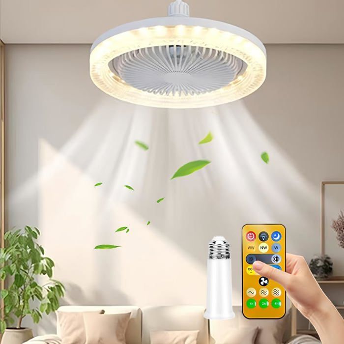 Lampe Ventilateur Plafond Silencieux avec Lumière et Télécommande Aromathérapie Classe Énergétique B