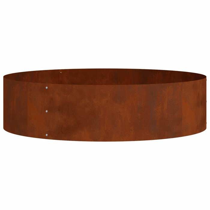 Moderne Anneau de jardinière Marron 80 x 80 x 20 cm Acier patiné Pot Jardinage @EU40154