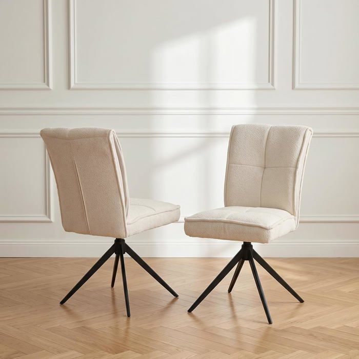 JIEXI Lot de 2 Chaises de salle à manger pivotantes à 360° chaises de cuisine rembourrées avec retour automatique