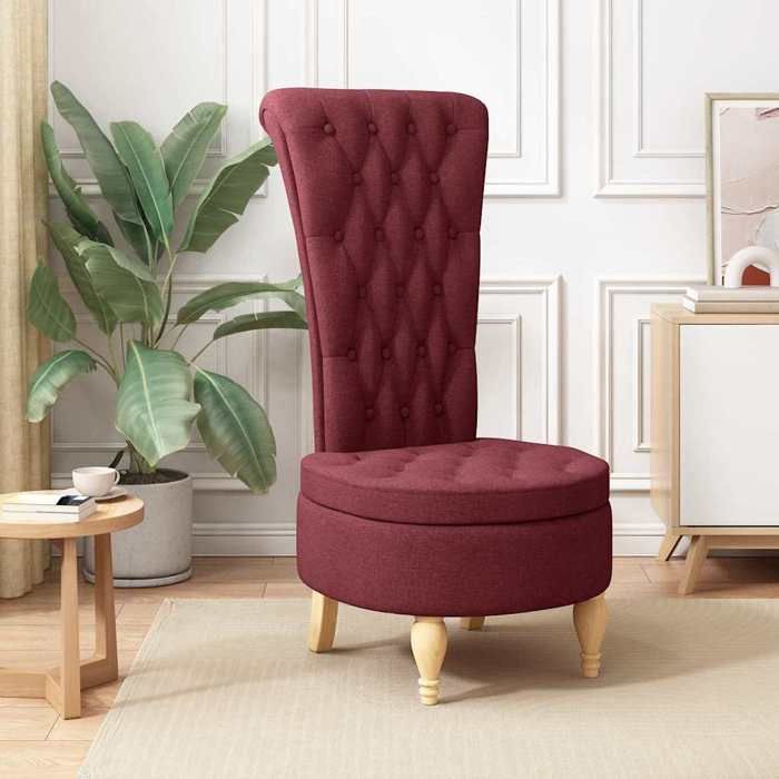 Chaise intérieure moderne vidaXL Fauteuil à pantoufle Bordeaux 56 5 x 70 x 110 cm tissu(3369）