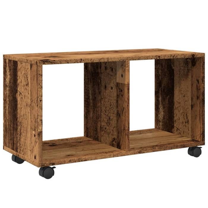 NOUVEAU Table à café - Table de salon - Armoire à roulettes - vieux bois - 72x33x42 5cm bois dingénierie37268