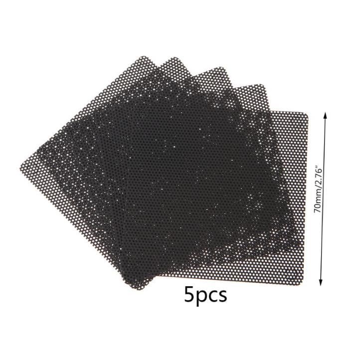 Grilles Anti-poussière Pour Ventilateur PC 80 Mm - Lot De 12, PVC Noir - Montage Par Vis