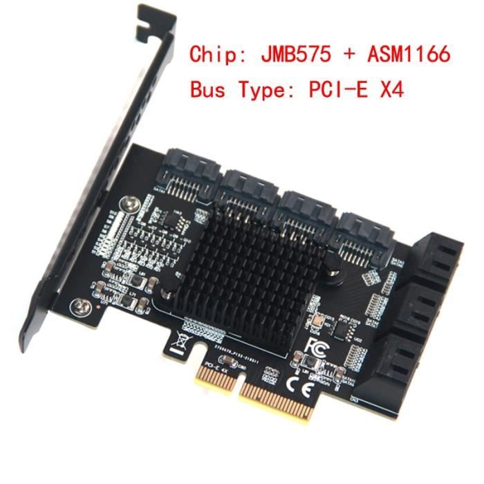 Carte PCI Express Vers 2 Ports SATA III 6 Gb/s – Compatible AHCI, Hot Plug – Pour Ajouter Des Disques Durs Sur PC – Format Profil Bas Inclus - 8