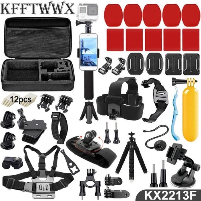Kx2213f - Kit d'accessoires pour Gopro Hero 3 Black Max Go Pro Session YI  4K SJCAM SJ8 PRO EKEN H9R Osmo, ca