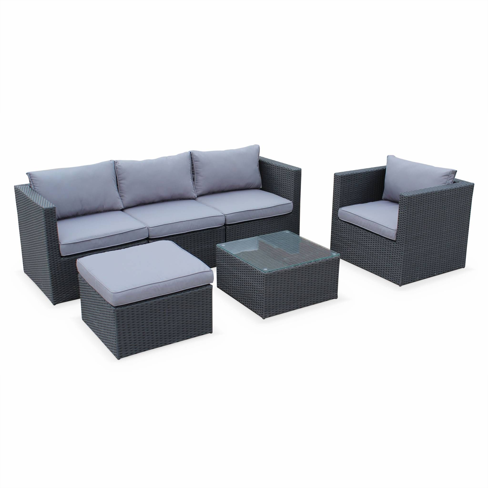 Salon De Jardin Benito Noir En Resine Tressee Noire Structure Aluminium Coussins Achat Vente Salon Bas De Jardin Benito Alu Noir Cdiscount