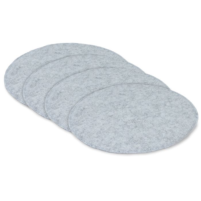 DuneDesign 2 Coussins De Chaise Ronds En Feutre - Ø 35cm, Épaisseur 3cm, Réversible Gris Clair/Gris Foncé, 100% Polyester