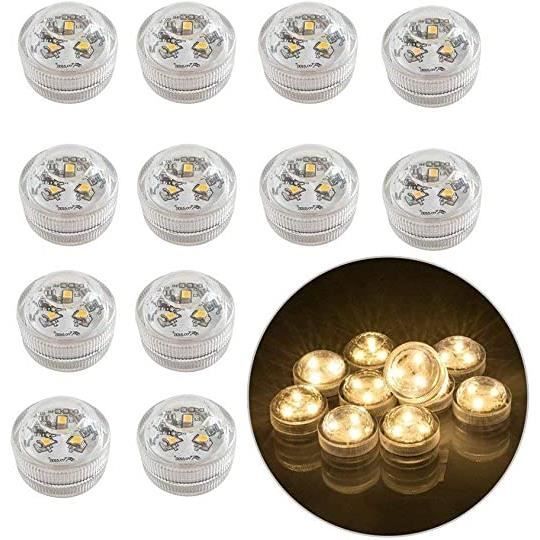 4 Bougies Led Blanches Chauffe Plat Piles Scintillantes 3,5cm | Bougies Décoratives | Dragées Baptême