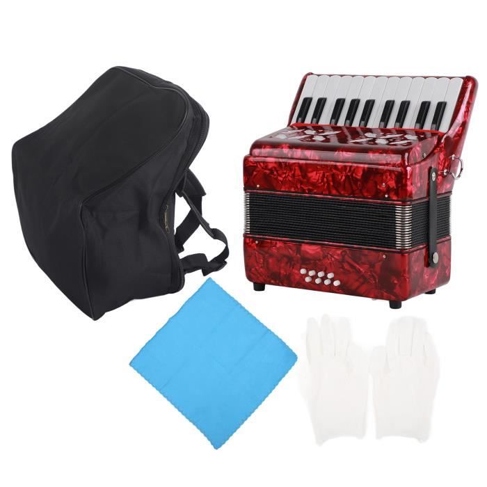 Accordéon Diatonique 22 Touches 8 Basses - Débutants Et Pros - Bleu Foncé - Avec Sac De Transport