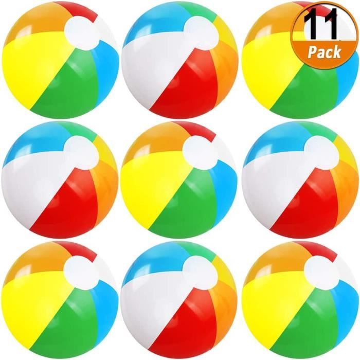 11 Pcs Ballon de plage gonflable, 12 pouces, jouets de piscine