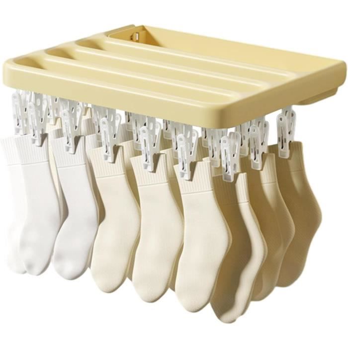 Lot De 4 Supports à Chaussettes Pour étendoir à Linge - Plastique Rouge, 32 Cm, Surface Antidérapante