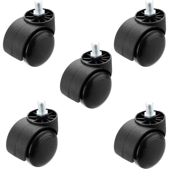 Lot De 4 Roulettes Pivotantes De 2 Pouces Pour Meubles - Support En U, Capacité 27kg Chacune, Vis Incluses, Silencieuses - 4