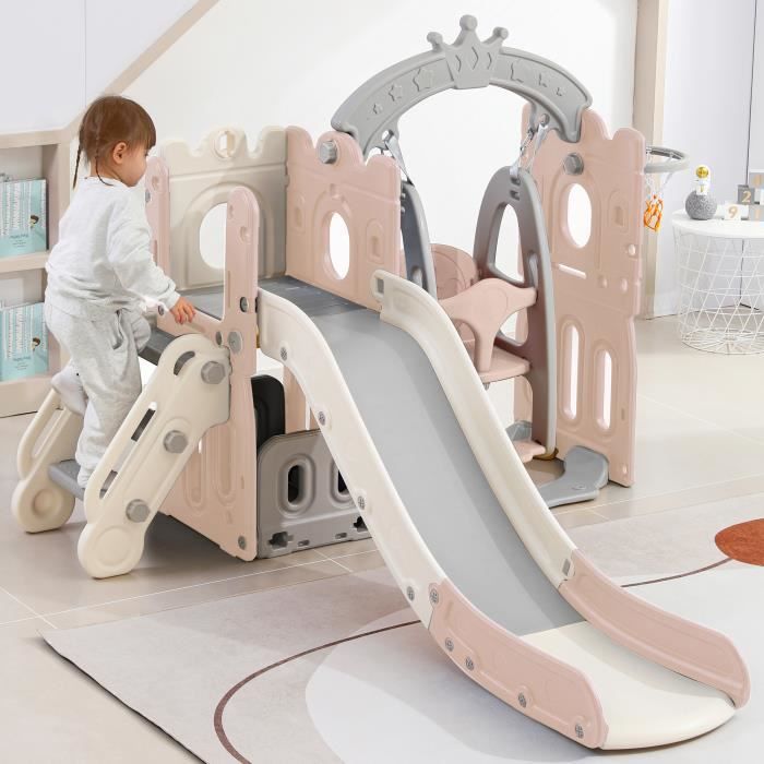 Toboggan 5 en 1 Toboggan, Escaliers, Espace de stockage, Balançoire