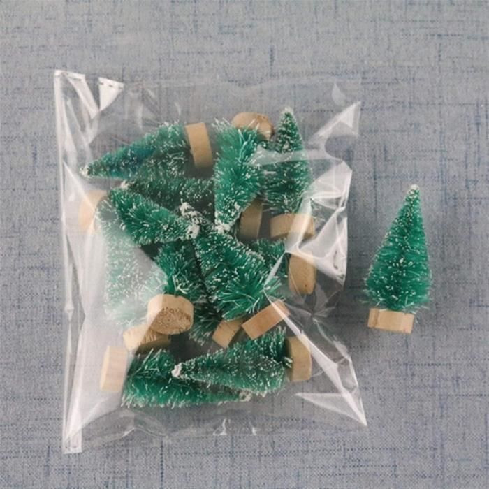 12 Mini Sapins De Noël Artificiels Avec Base En Bois - Tailles 10, 15, 20 Cm - Déco Table, Bureau, DIY