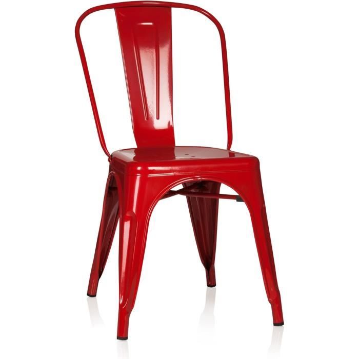 chaise bistrot vantaggio comfort métal rouge,chaise au style industriel,empilable.[z340]