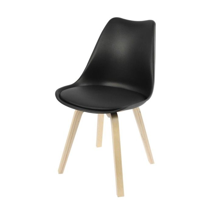Chaise scandinave noire avec coussin Chaise scandinave noire avec coussin