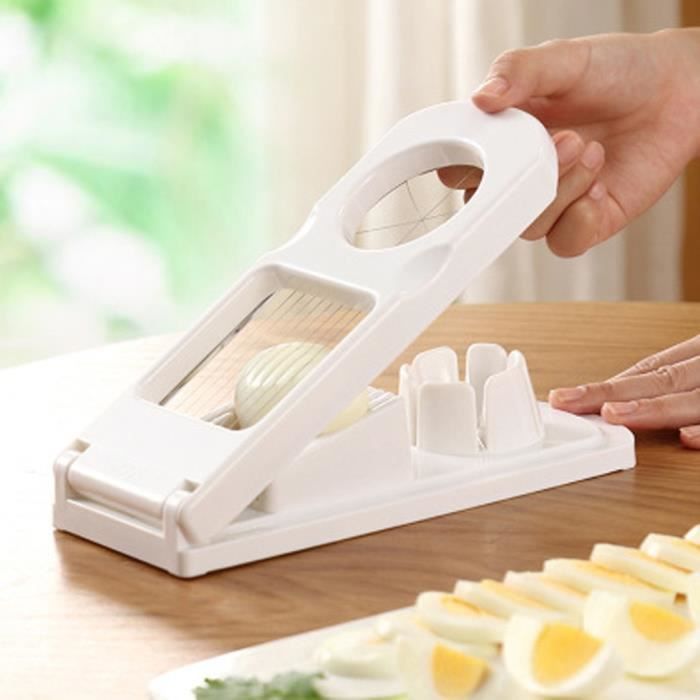 Coupe-œuf En Acier Inoxydable Noir 3 En 1 - Adapté Pour Couper Les Ufs Cuits (10.5*5.5cm), Fraises, Kiwi