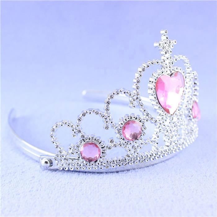 Tiare Princesse Bébé Couronne Enfants Accessoires Cheveux Fête(Rose)