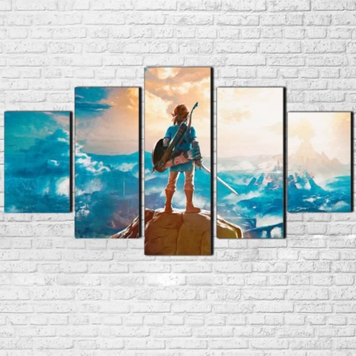 5 Pieces Toile Imprimer Peinture Legende De Zelda Cartoon Game