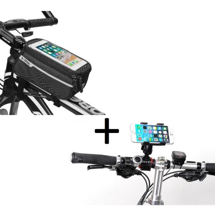 Pack Velo pour SAMSUNG Galaxy A20 Smartphone (Support Velo Guidon +  Pochette Tactile) VTT Cyclisme (NOIR) - Cdiscount Téléphonie