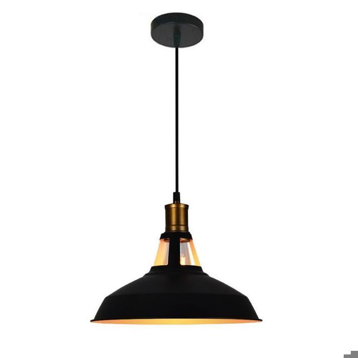 UNI - Suspension industrielle en métal - Ø 27 x H 175 cm - Noir et blanc