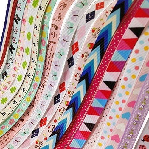 Chenkou Craft - Ruban Gros-Grain 10mm - 20 Yards Motifs Assortis