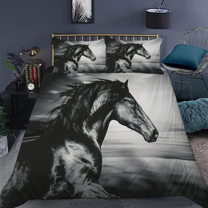 Cheval Sets De Housse De Couette Galoping Horse Imprimé Parure De Lit