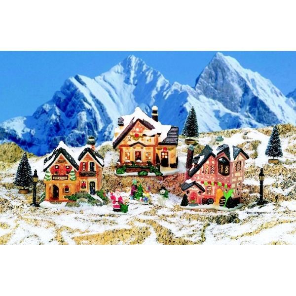 Village de Noël illuminé - 3 maisons - Cdiscount Maison