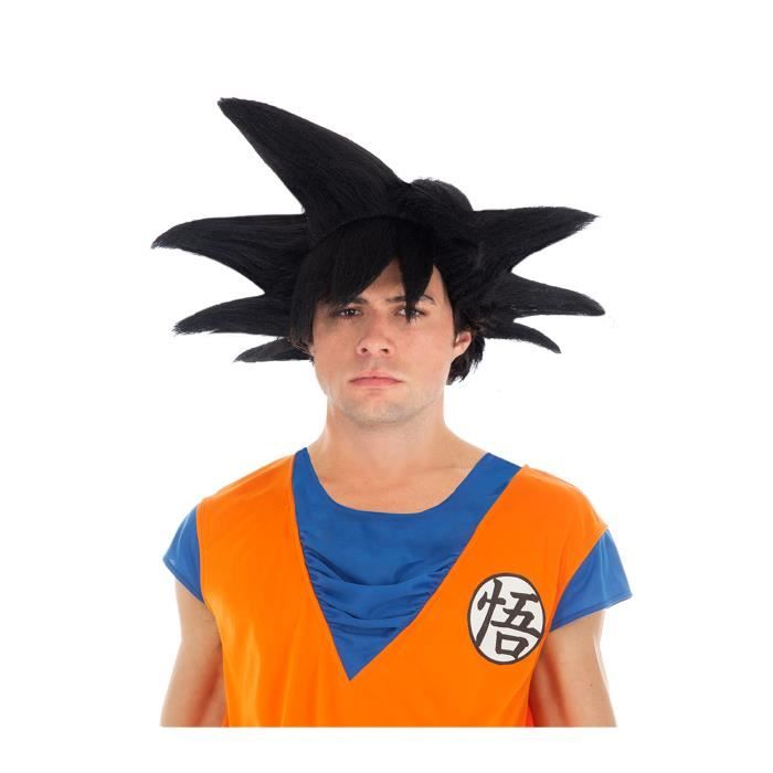 Chapeau Perruque Goku Dragon Ball Z - Peluche Noire - Taille Unique 52-62cm - Déguisement