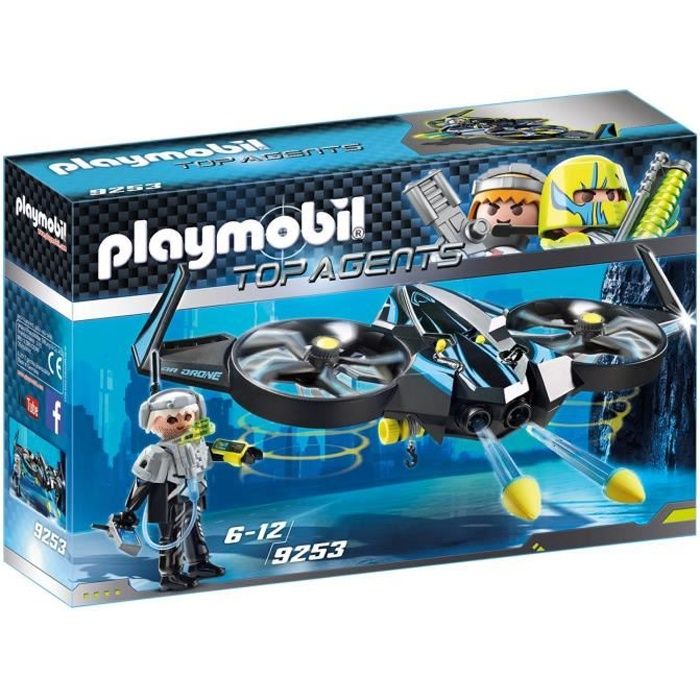PLAYMOBIL - Top Agents - Mega Drone 9253 - Véhicule avec personnage et projectiles PLAYMOBIL - Top Agents - Mega Drone 9253 - Véhicule avec personnage et projectiles