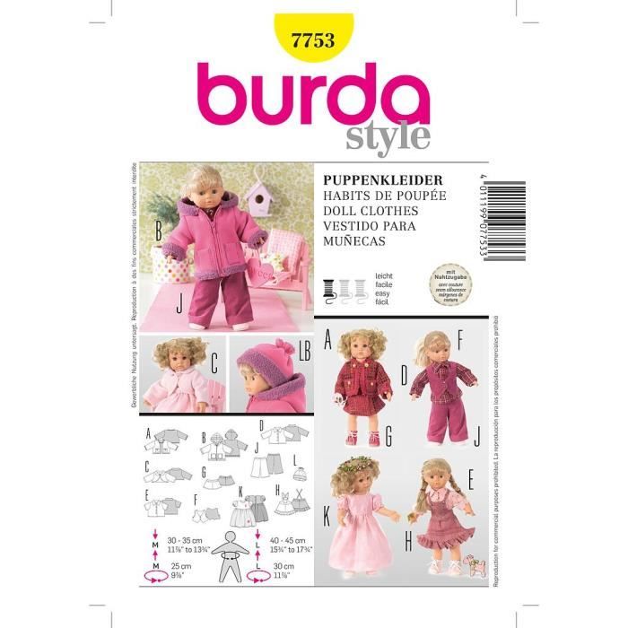 Patron Burda Creative 7753 Vetements De Poupees Cdiscount Beaux Arts Et Loisirs Creatifs Patron Burda Creative 7753 Vetements De Poupees Cdiscount Beaux Arts Et Loisirs Creatifs