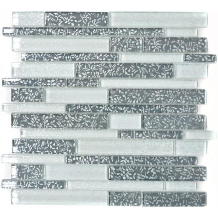 Mosaïque Pâte De Verre Gris Anthracite 327x302 Mm - Carreaux 25x25 Mm - Lot